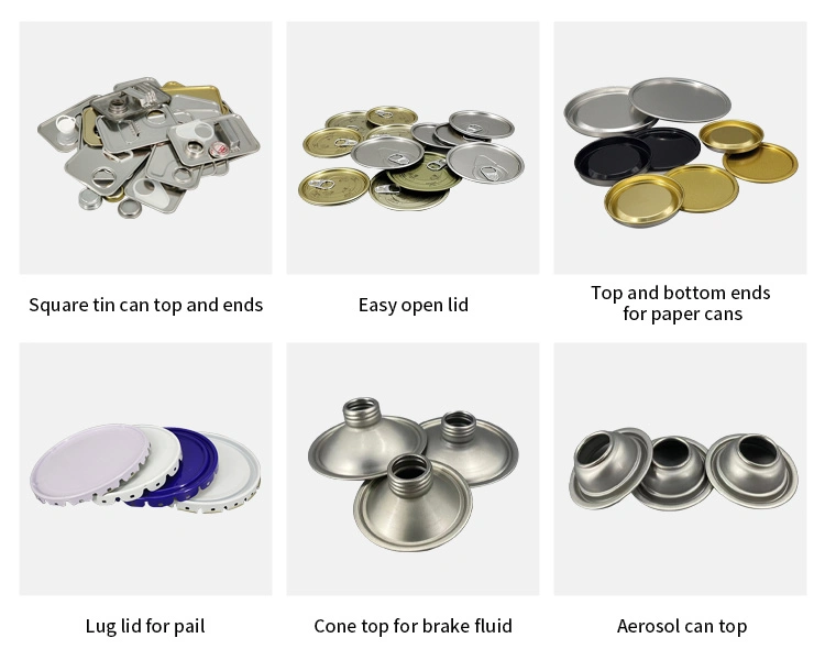 Square Tin Can Components Tinplate Top and Bottom Manufacturer