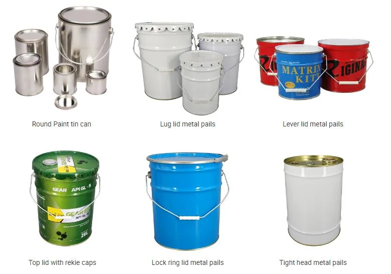 Un Approved Metal Custom Chemical Paint Pail 5 Gallon Pail Bucket with Lever Lock Ring Lid