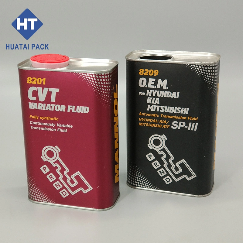 1 Liter Round Metal Motor Oil Tin Can with Lids for Automobile Brake Fluid Custom Tin Box