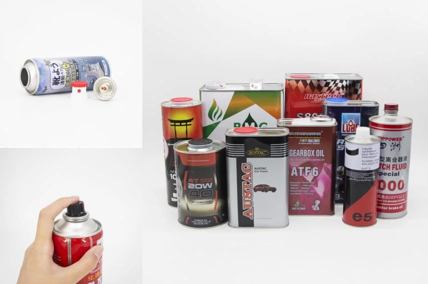 Factory Price Lubricants Oil Tin Cans Modern High Quality Metal Motor Oil Tin Can Packaging Round Engine Oil Can Brake Fluid Cans