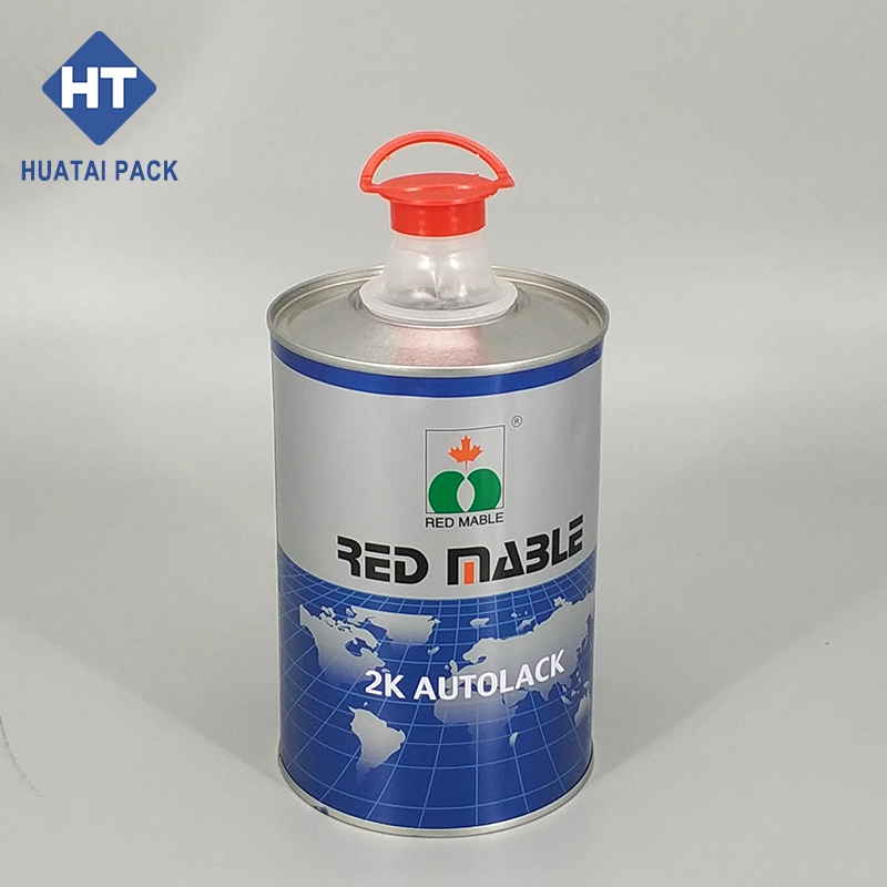 1L Round Engine Oil Can Motor Oil Tin Can