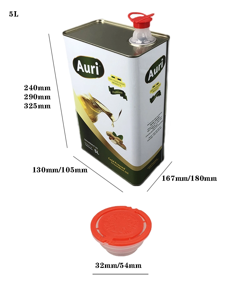 Factory Price 500 Ml F-Style 5L Square Olive Oil Cooking Oil Packaging Metal Tin Can Packaging Tin Tin for Manufacturer