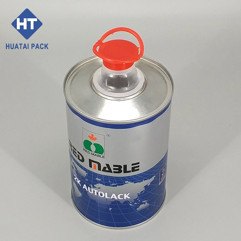 1L Round Engine Oil Can Motor Oil Tin Can
