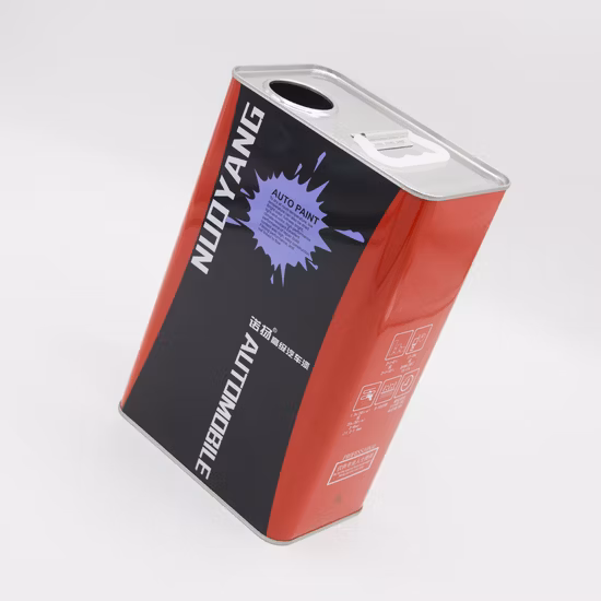 4 Liter Square Tin Can with Lid Industrial Printing Motor Metal Oil Tin Can with Press Cap