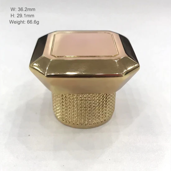 Luxury Classic Cheap Gold Zamak Heavy Metal Locking Type Screw Cap Glass Perfume Bottle Caps