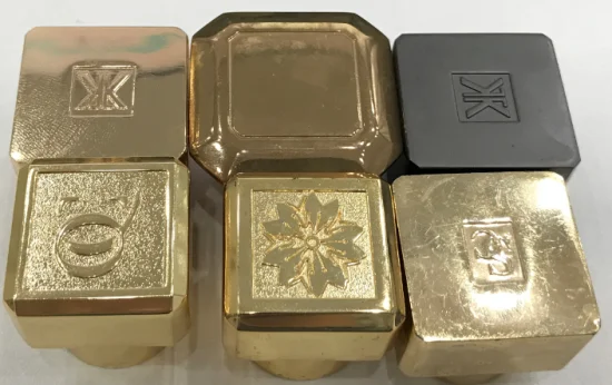 Classic Cube Shape Zamak Heavy Metal Glass Perfume Bottle Caps